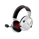 OXS Storm G2 ワイヤレスゲーミングヘッドセット、7.1バーチャルサラウンドサウンド、3 EQモード、2.4G低遅延、50mmドライバー、40Hプレイタイム、RGBライト、Bluetooth 5.3、PC、コンソール、モバイル対応、ホワイト