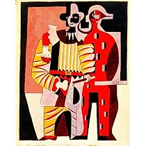 Amazon.co.jp: 有名なパブロ・ピカソのポスター《ピエロとハーレクイン