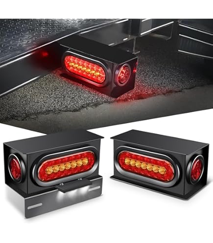 Nilight Hitch Cargo Carrier Oval Light Kit 2PCS 6Inch Red Oval LED Lights With Flush Mount Grommets Wire Harness Waterproof Stop Turn Signals Tail