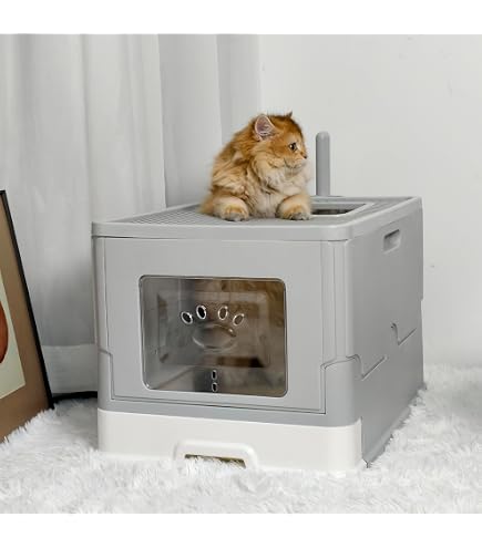 Amazon | VEKAZ猫用自動トイレ蓋付き引き出し式 におい 完全に密閉され