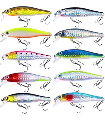 Amazon.co.jp: 釣りルアーセット 11.5cm 10g 10個 ミノー ルアーセット