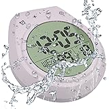 ［フェリク］ 防水時計 バスクロック 時計 デジタル時計 掛け時計 温度計 タイマー付き １２/２４時間 キッチンタイマー 日付 デジタル お風呂用 キッチン 勉強 仕事 吸盤 壁掛け フック 卓上 シンプル ホワイト