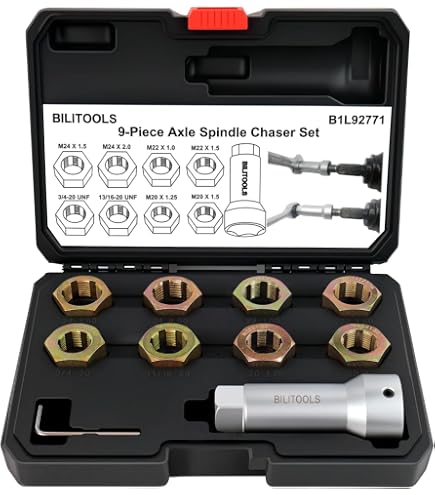 Xaztr 42-Piece Thread Restorer Kit – UNC, UNF & Metric Rethreading Dies & Taps For Repairing Damaged Bolt Threads
