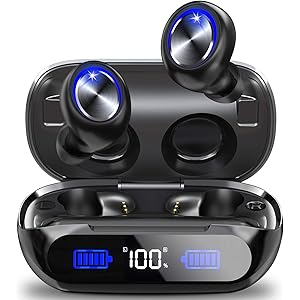 Bluetooth イヤホン ワイヤレスイヤホン Bluetooth 5.0 ブルートゥースイヤホン Aisea【LED…