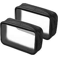 [2 Pack] ProCase TSA Approved Travel Toiletry Bag Pouch, Matte Clear Quart Size Bag Carry-On Airport Airline Compliant Bag Tr