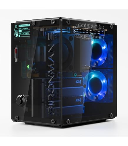 Freenove Case Per Raspberry Pi 5 – Slot M.2 NVMe, Ventole ARGB PWM, Dissipatore CPU, Pulsante Power, Software Di Controllo