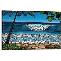 トロピカル風景 アート作品 フレーム付き　クリスティンシン　ヘザーブラウン ビーチクルーズ-製品-ヘザーブラウンアート – Heather Brown Art