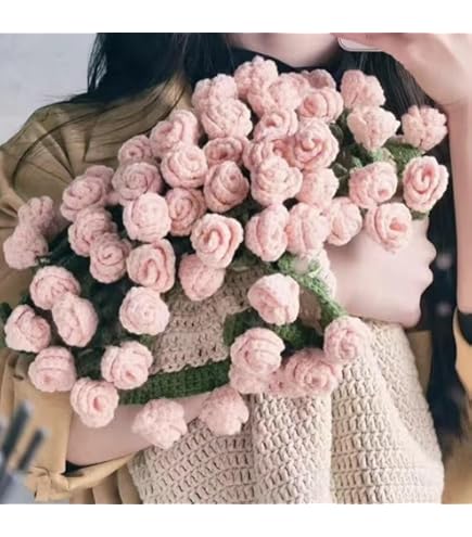 Amazon.co.jp: 70cmブーケブランケットかぎ針編みキット、花、ピンクの