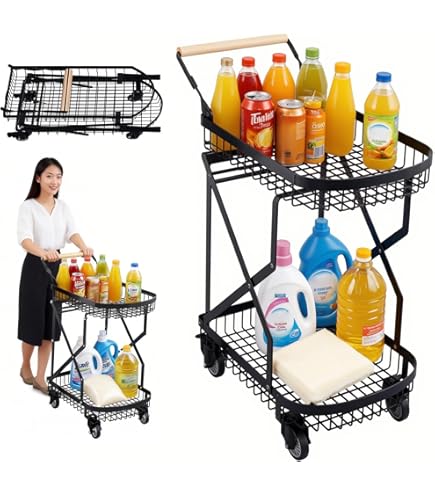 Amazon｜Zxylerショッピング 買い物カート｜スチール製 網目タイプ 4