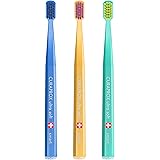 Curaprox 10 X Toothbrush CS 5460 Ultra Soft - Adult Manual Toothbrush With 5460 Ultra Soft Curen Bristles - Pack Of 10, Random Colour