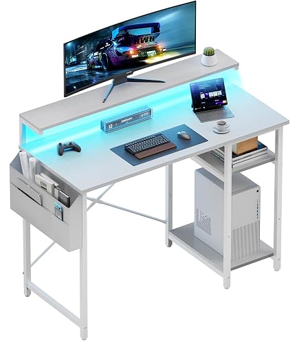 Amazon | DOMICON パソコンデスク ゲーミングデスク 幅120cm 収納付き