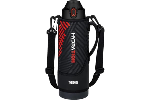 サーモス 水筒 真空断熱スポーツボトル 1.5L ブラックオレンジ 保冷専用 子供用 ポーチ付き 肩に優しいストラップ FJS-1500F BKOR