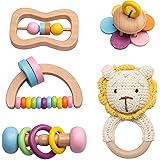 Mamimami Home ラトル ガラガラ 木のおもちゃ ガラガラのおもちゃ 初めてのおもちゃ ケース入り 天然木 ハンドラトル 赤ちゃん 幼児 ハーフバースデー おもちゃ 誕生祝い 出産祝い 知育玩具 ギフト 贈り物【しし】
