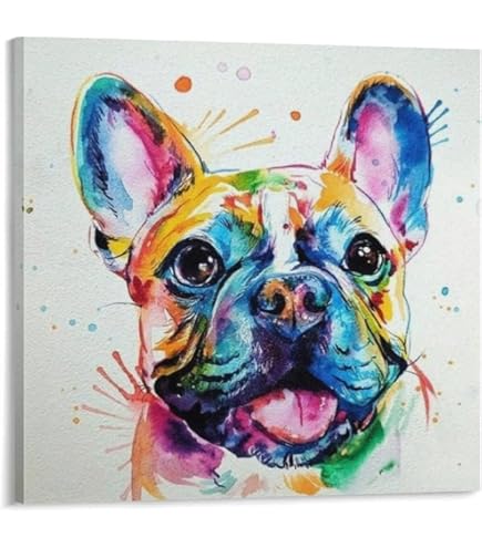 フレンチブルの絵 Amazon.co.jp: カラフルなスプラッシュの上に美しいブルドッグ