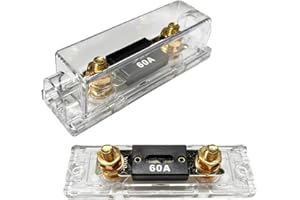 Ohleats 2 PCS ANL Fuse Holder with ANL Fuse, 0/2/4 Gauge AWG in-Line ANL Fuse Holder with 60 Amp Fuse, ANL Fuse & Fuse Holder