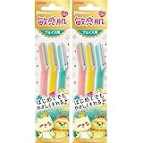 FEATHER(フェザー) ピアニィ 敏感肌 フェイス用 広い部分用 ガード付 3本入×2個セット 日本製 カミソリ レディース 頬 額 口元 3個 (x 2)