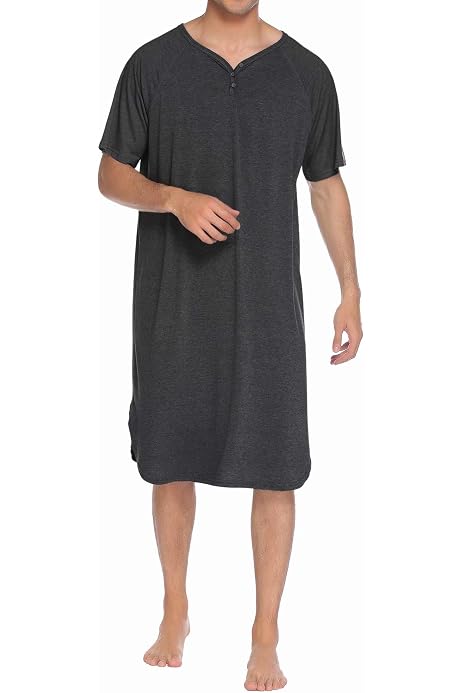 Ekouaer Sleepshirts Men's Short Sleeve 