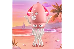 ダンシング イカおもちゃ 動く 電動おもちゃ 踊るタコ LEDライト＆音楽付き 子供向けロボット 障害物回避センサー搭載 動く 踊る 玩具 シェイク ダンシング 知育玩具 プレゼント (ピンク)