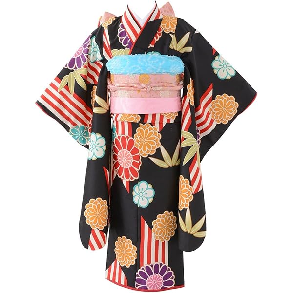 七五三　女の子　7才　着物セット　作り帯　小物 七五三 着物 四つ身 セット 女の子 7歳 7才モダン 小紋柄 14点