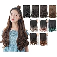 UHAIR エクステ 襟足ウィッグ ロング カール ワンタッチハーフウィッグ 耐熱 つけ毛 50cm