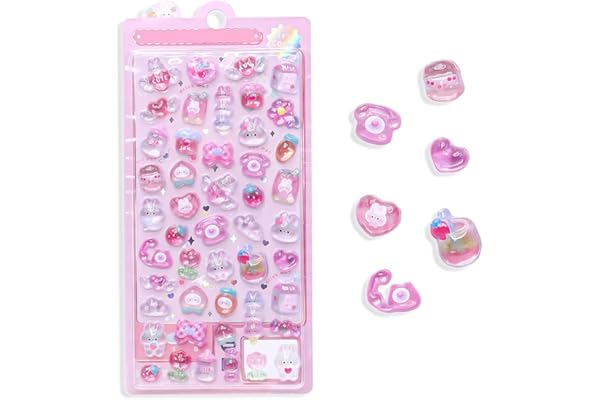 シール 可愛い 立体シール 3d立体ごほうびステッカー 女の子 キラキラ ステッカー 手帳用 diy用 水筒用 携帯電話飾り用 手芸用品 贈り物 (うさぎ-2)