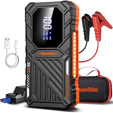 新品ケース付きジャンプスターター ほぼ新品 12V 大容量11800mAh ジャンプスターター ハードケース青色付