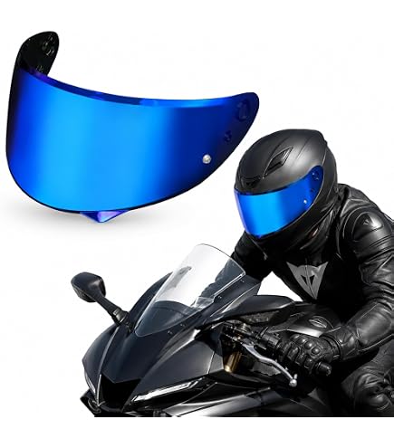 HJ34P C10対応交換バイザー レンズ バイク用シールド 緑色グリーンブルー Amazon | シールドHJC HJ34P用曇り止めフィルム、バイザーインサート