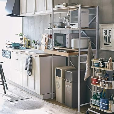 【最終値下】レンジボード 可動棚付き【美品】 JK-PLAN 本棚 上置き棚セット 幅81cm 高さ238.5〜253.5cm 全棚