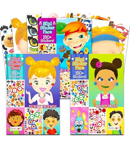 Make A Face Sticker Bücher Set – 3 Bücher Mit über 90 Gesichtern & 1000 Stickern