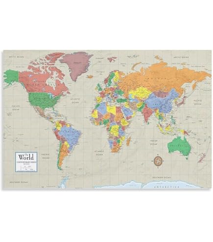 Amazon.co.jp: 古代世界地図ポスター アンティークスタイル 旅行