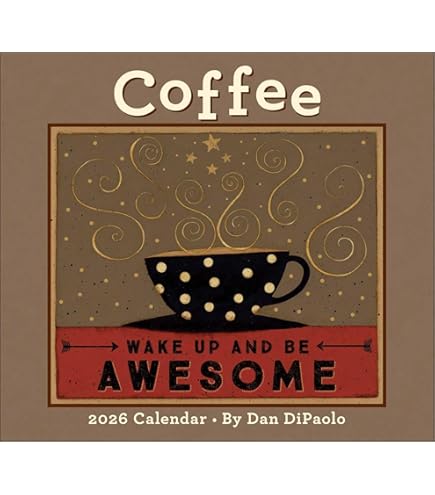 Coffee Calendar 2026 Coffee Theme Quotes Monthly Wall Calender 12