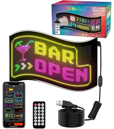 Amazon | カラー 電光パネル 100X20CM 電光掲示板 屋内用 高輝度 電光