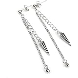 [silver KYASYA] 両耳 穴不要 フェイクピアス 4type ステンレスピアス リング フープピアス シルバー 韓流ピアス スタッズ チェーン 個性派ピアス