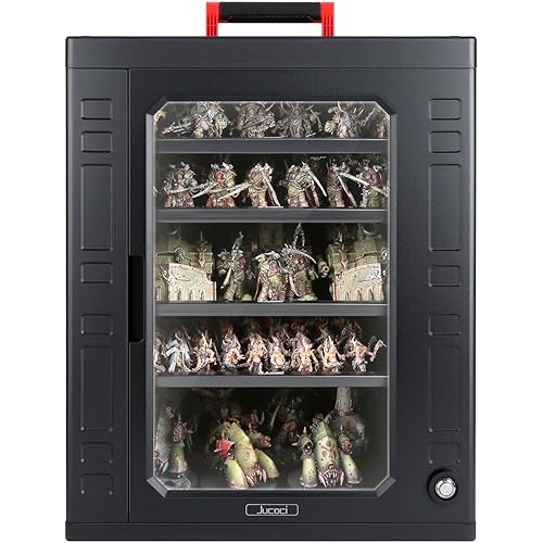 Jucoci Miniatures ABS Plastic Storage Case Miniatures Transport Case (Large Size with Light)