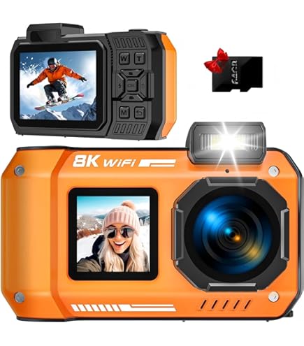 デジタルカメラ　4K Amazon | デジタルカメラ - 4K 56MP 33FT UHD 水中カメラ