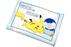 MORIPiLO モリシタ 低反発枕 子供用 低め ポケモン ピカチュウ ポッチャマ ブルー 35x25x5cm キャラクターグッズ ぬいぐるみクッション ポケットモンスター 4620865