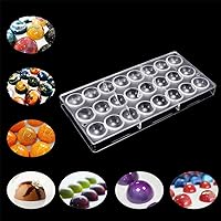ケーキDIY球状モールド　24格ケーキ型　ステレオチョコレートモールド　3Dポリカーボネートケーキモールド　クリエイティブ氷の格子ケーキの型