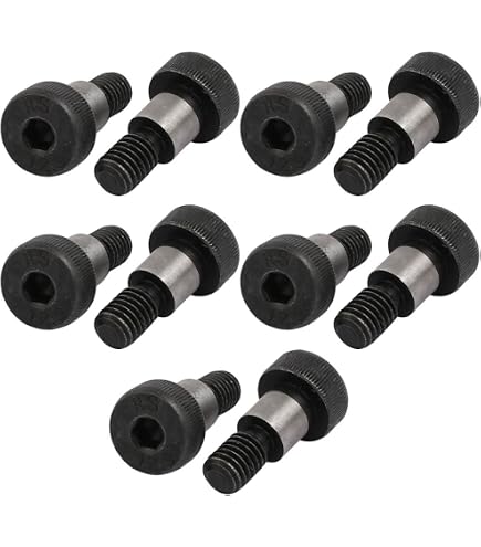 Uxcell 10-Pack 304 Stainless Steel Shoulder Bolts – 8mm Shoulder Dia, 12mm Shoulder Length, M6 Thread, Hex Socket, ISO7379