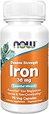 NOW Foods Iron (Iron Bisglycinate) 1.2 oz (36 mg), 90 Tablets