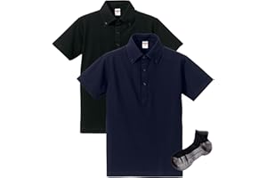 UnitedAthle ドライ鹿の子ポロシャツ 2枚組 Sportsソックスセット ブラック/ネイビー XS