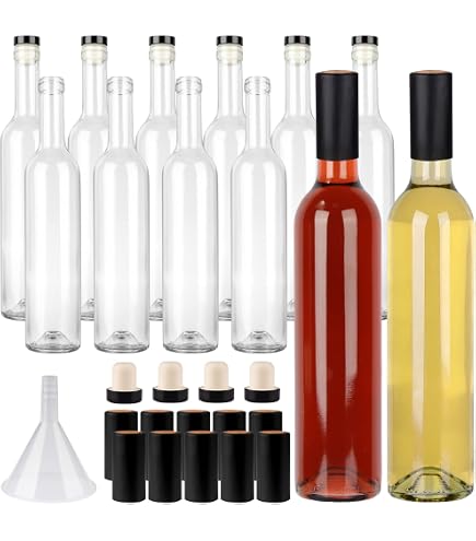 Amazon｜nicebottle ワインボトル コルク付き 透明 750ml 6本パック