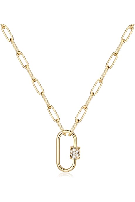 14K Gold Plated Padlock Necklace 