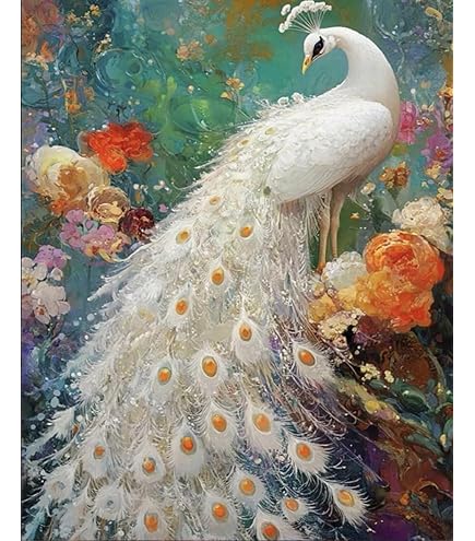 Amazon | ダイヤモンド アート カラー ビーズ 絵画 青い 孔雀 柄