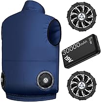 空調作業服 ファン付きベスト バッテリーセット最新 30000mAh 空調作業服 ファン付き作業服 ベスト 30000mAhバッテリー付き 4