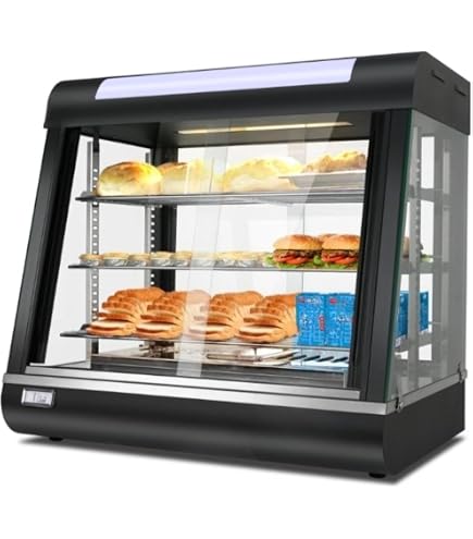 Amazon.co.jp: ホットフードショーケースウォーマー、3層業務用フード