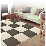 FUNHOO ジョイントマット 【30*30cm 40枚（約3.2畳） モカ/アイボリー】 タイルカーペット ずれない 防音 洗えるカーペット ペット用 パンチカーペット ペット/高齢者の滑り止め対策 30×30×0.4cm
