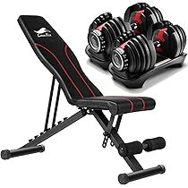 筋トレセット　トレーニングベンチ&可変式ダンベル40kg 2個セット セット商品 トレーニングベンチ＋可変式 ダンベル24kgx2個セット