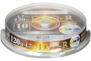 [山善] DVD-R 1回録画用 デジタル放送録画 1-16倍速 10枚入り CPRM対応 4.7GB ケース入り DVDR16XCPR10SP