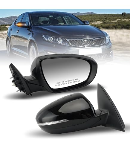 Auto Dynasty Driver Side Power Folding Mirror - Heated, Turn Signal, Power Adjust For Optima 2012-2013 (Left, Paint To Match)