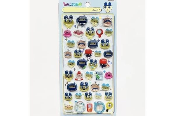 Winnges 3D立体シール まめっち めめっち くちばっち たまごっち たまごっち[シールシート]プチドロップシール ノート 手帳 日記 可愛いデコレーション1枚セッ,携帯電話飾り用 DIY用 手帳用 貼り付け可能 手芸用品大容量 スマホケース 手帳 diy (M3)